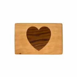 Frühstücksbrett mit Herz Inlay aus Buche & Eiche