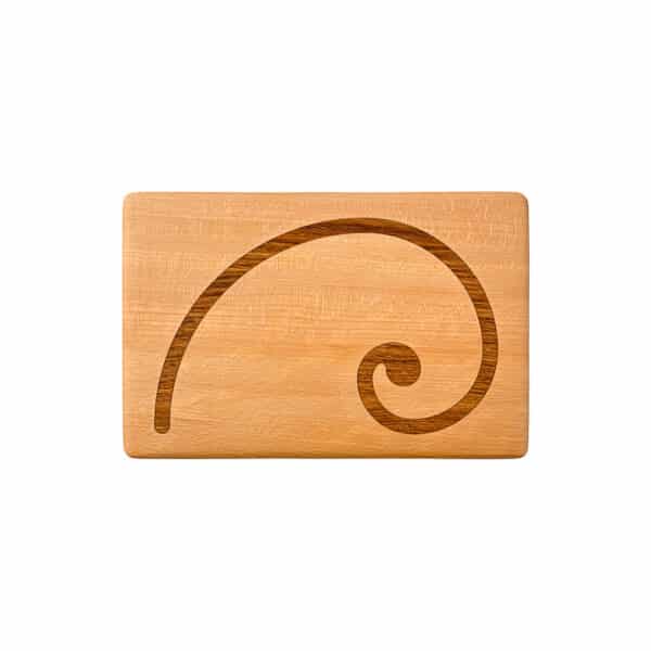 Frühstücksbrett Spiral Inlay nach dem Goldenen Schnitt aus Buche & Eiche